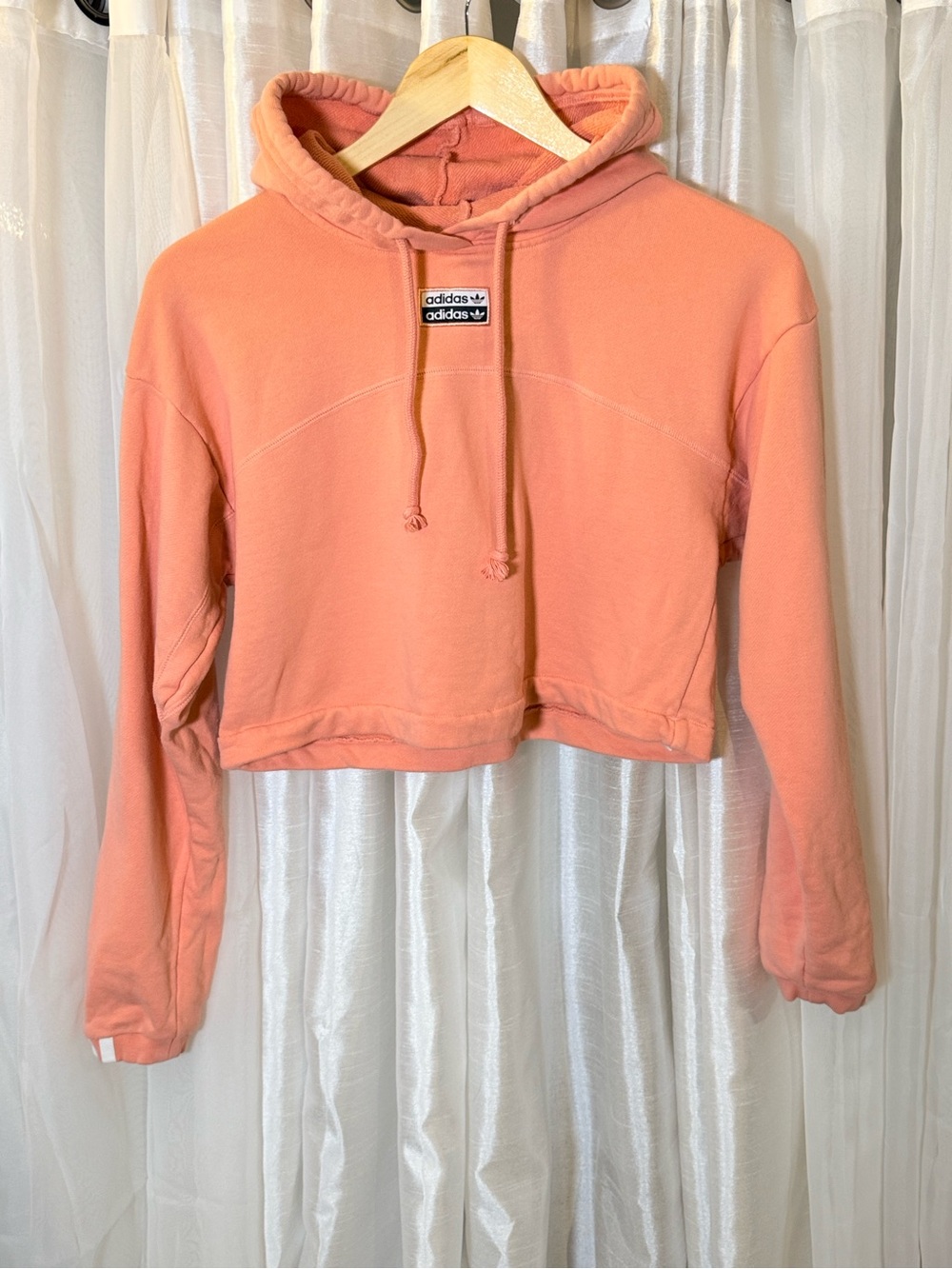 adidas Cropped Hoodie in Coral